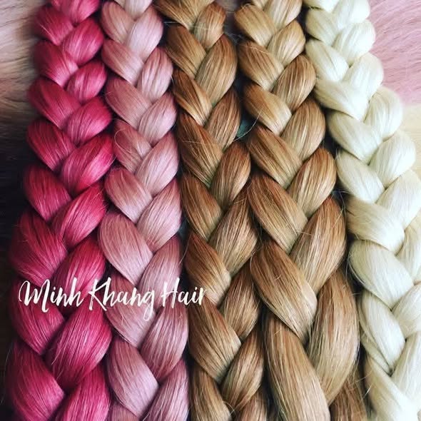 Pink and blonde braiding hair colour range