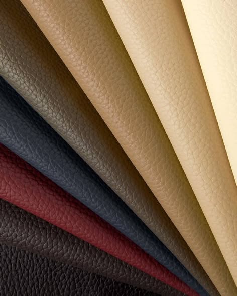 Pebbled leather colour samples for interiors